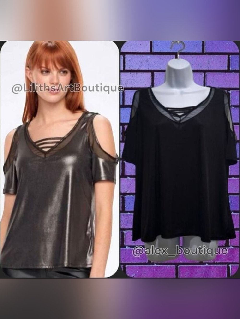 Rock and Republic Cold Shoulder Top(L006)- Size XL for Women